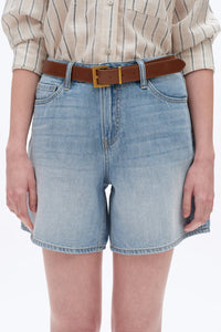 Mid Rise Denim Shorts