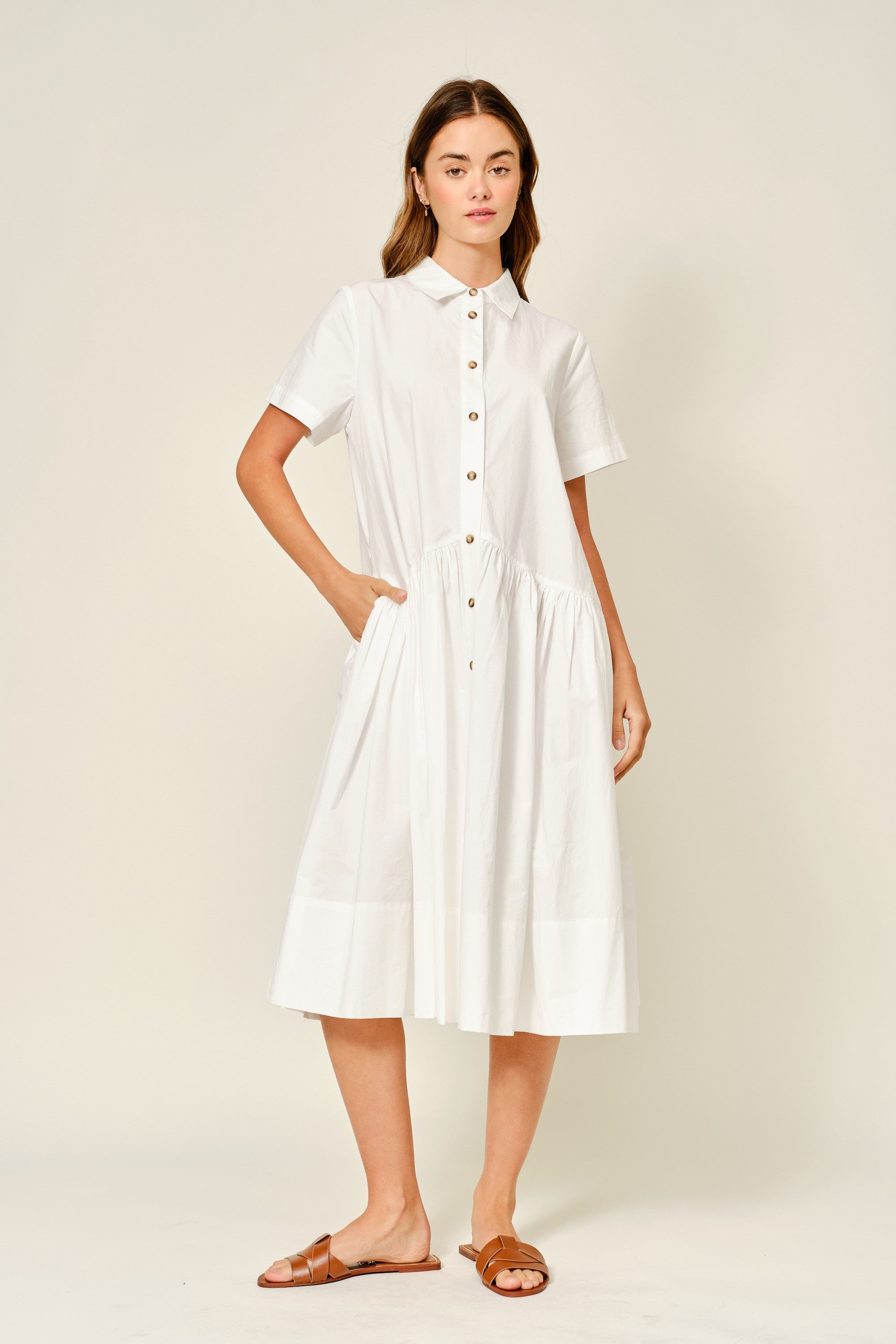 Cotton Midi Shirtdress