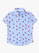 Apple Gingham Short Sleeve Button Down Shirt