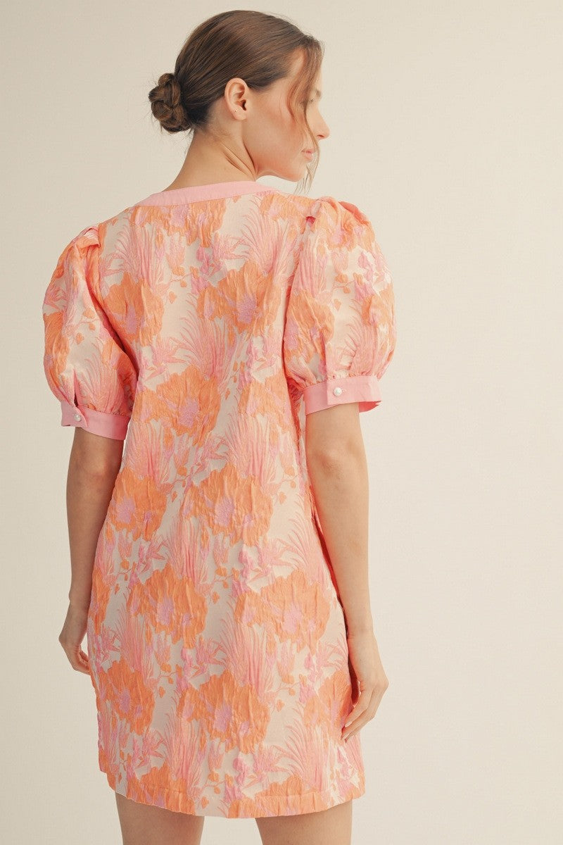 Floral Jacquard Shift Dress
