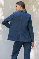 Denim Studded Blazer