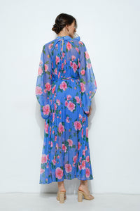 Floral Pleated Maxi Dress