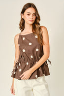 Polka Dot Peplum Top