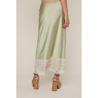 Satin Lace Maxi Skirt