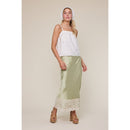 Satin Lace Maxi Skirt