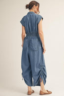 Side Drawstring Hem Jumpsuit
