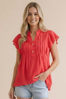 Button Down Pin-Tuck Top