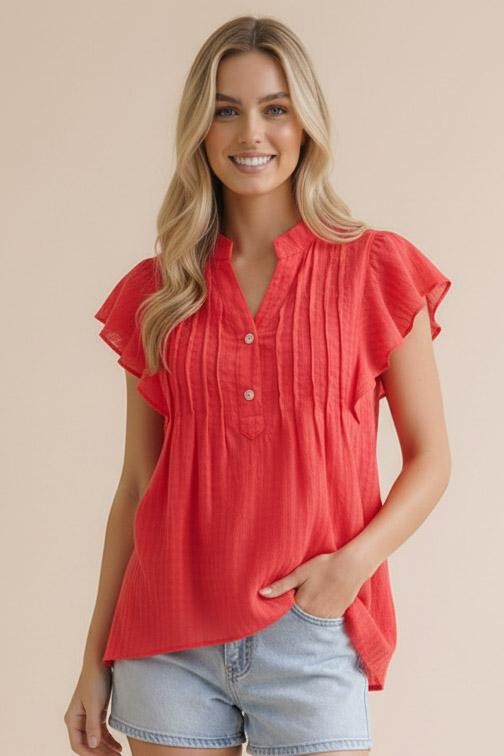 Button Down Pin-Tuck Top