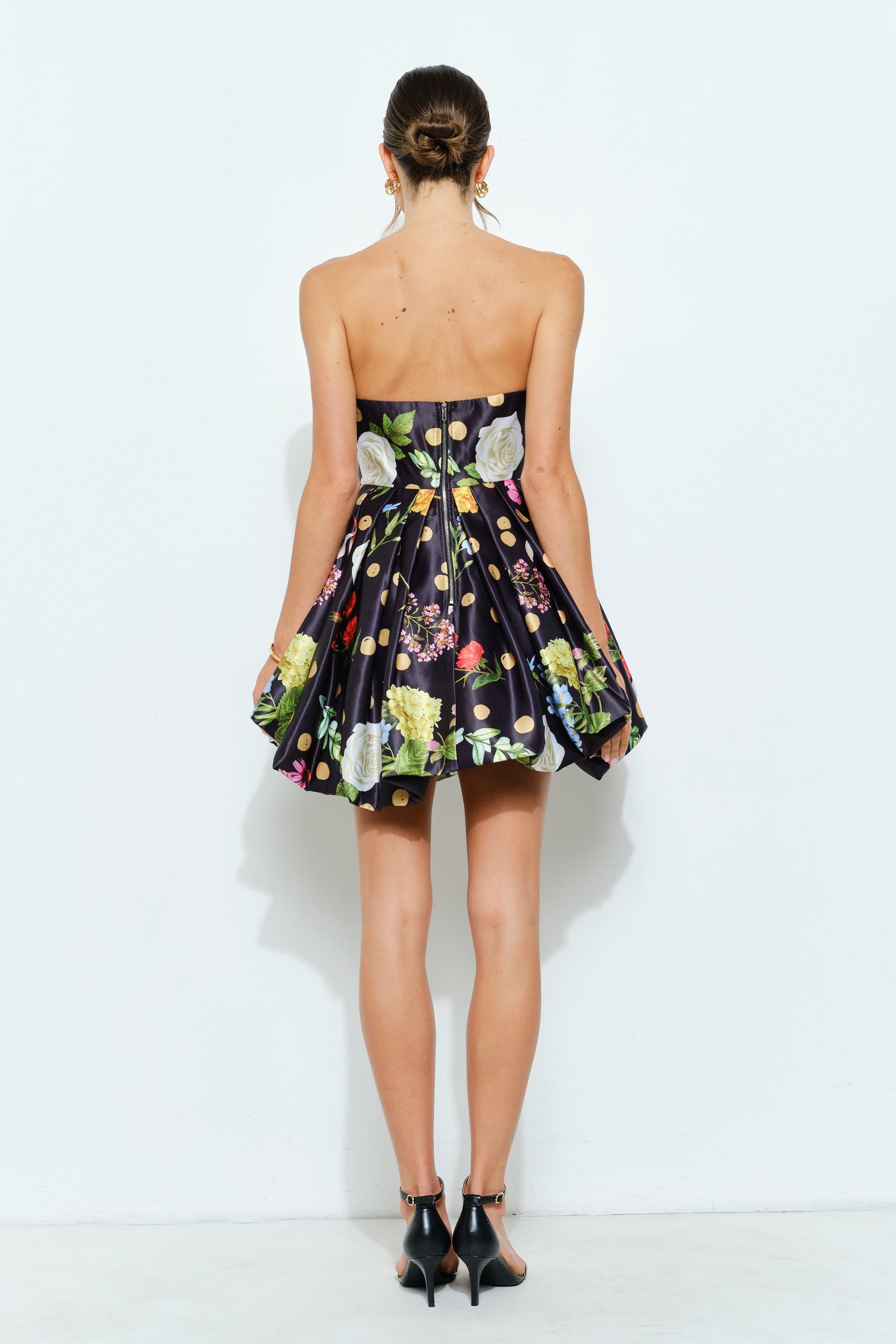 Polka Dot Bubble Hem Mini Dress