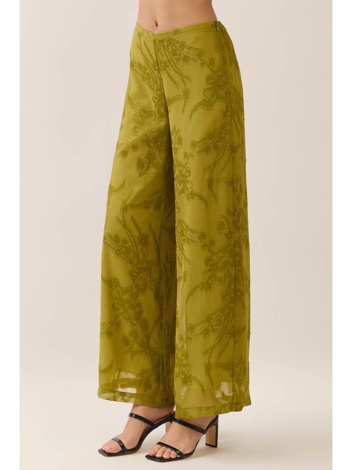 Floral Jacquard Pants