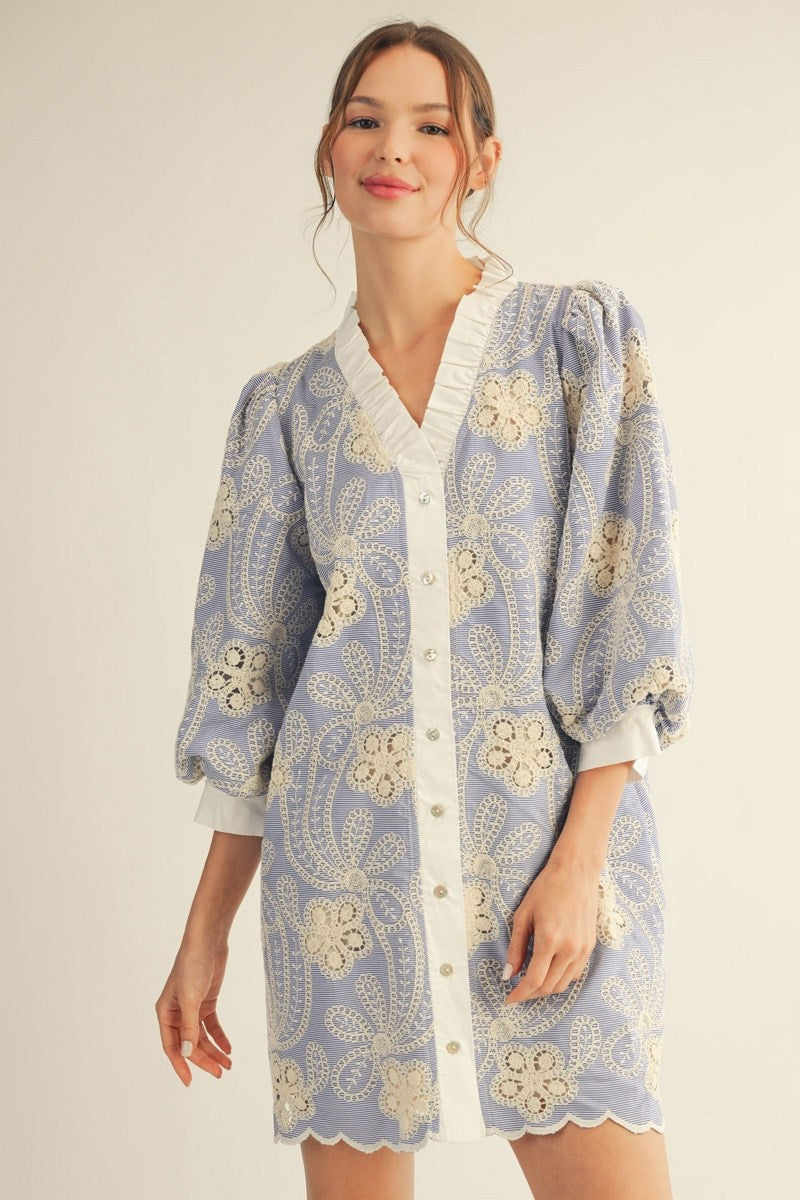 Crochet Lace Embroidered Dress