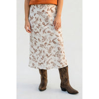 Western Satin Midi Skirt
