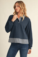 Stripe Contrast Casual Top
