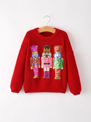 Sequin Nutcracker Toddler Sweater