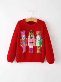 Sequin Nutcracker Toddler Sweater