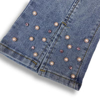 Embellished Split Flare Jeans