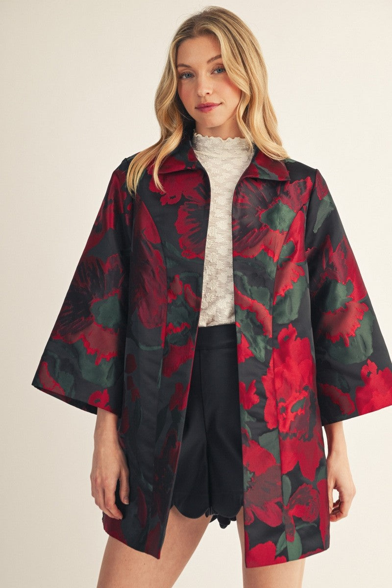 Floral Jacquard Jacket
