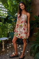 Picnic Print Sleeveless Mini Dress