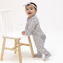 Forget Me Not Ruffle Zipper Footie