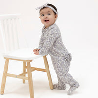 Forget Me Not Ruffle Zipper Footie