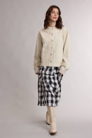 B&W Gingham Midi Dress