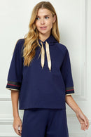 Quarter Sleeve Banded Hoodie