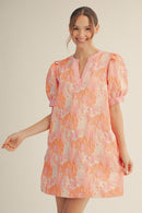 Floral Jacquard Shift Dress