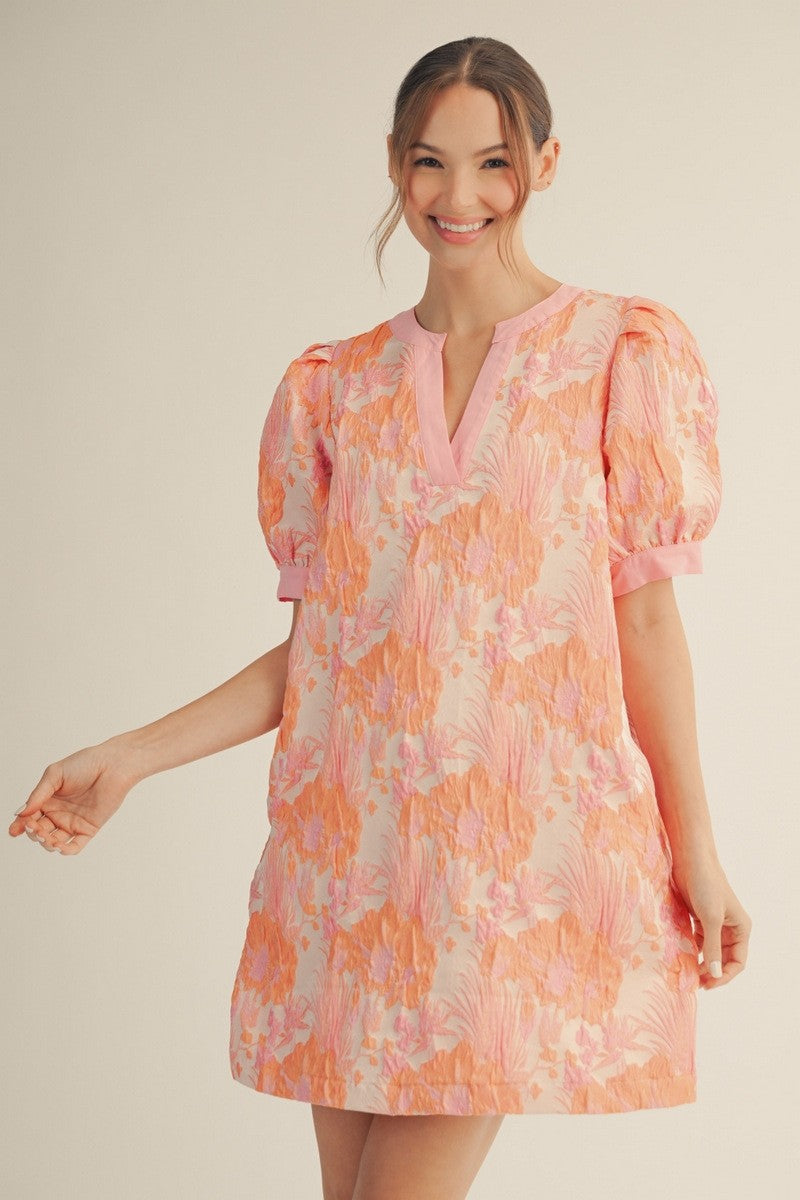 Floral Jacquard Shift Dress