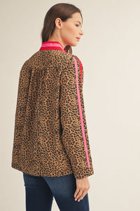 Front Zip Up Leopard Top