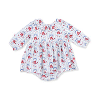 Beverly Cameo Stripe Long Sleeve Bubble with Peter Pan Collar and Skirt