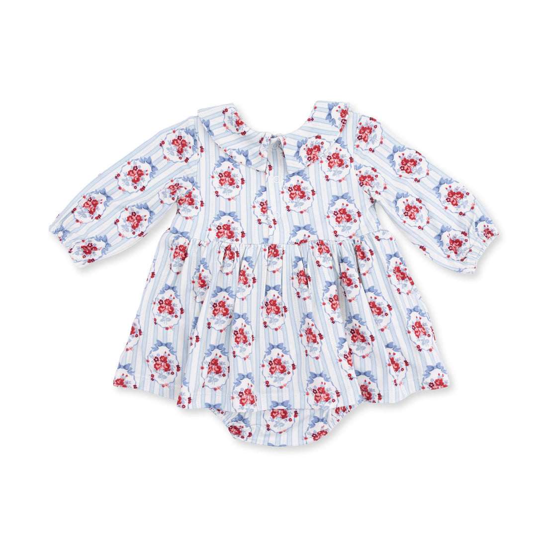 Beverly Cameo Stripe Long Sleeve Bubble with Peter Pan Collar and Skirt