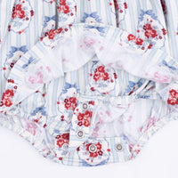 Beverly Cameo Stripe Long Sleeve Bubble with Peter Pan Collar and Skirt