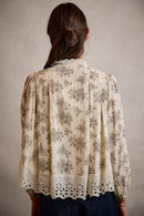 Lace Trim Floral Blouse