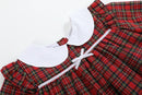 Christmas Plaid Collared Ruffle Dress