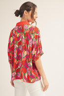 Floral Satin Flowy Blouse