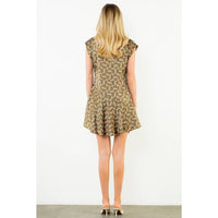 Silk Horse Print Mini Dress