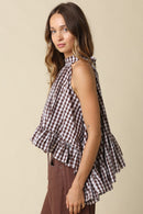 Gingham Halter Blouse