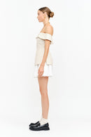Mixed Media Off-The-Shoulder Dress