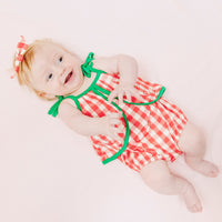 Strawberry Gingham Sunsuit