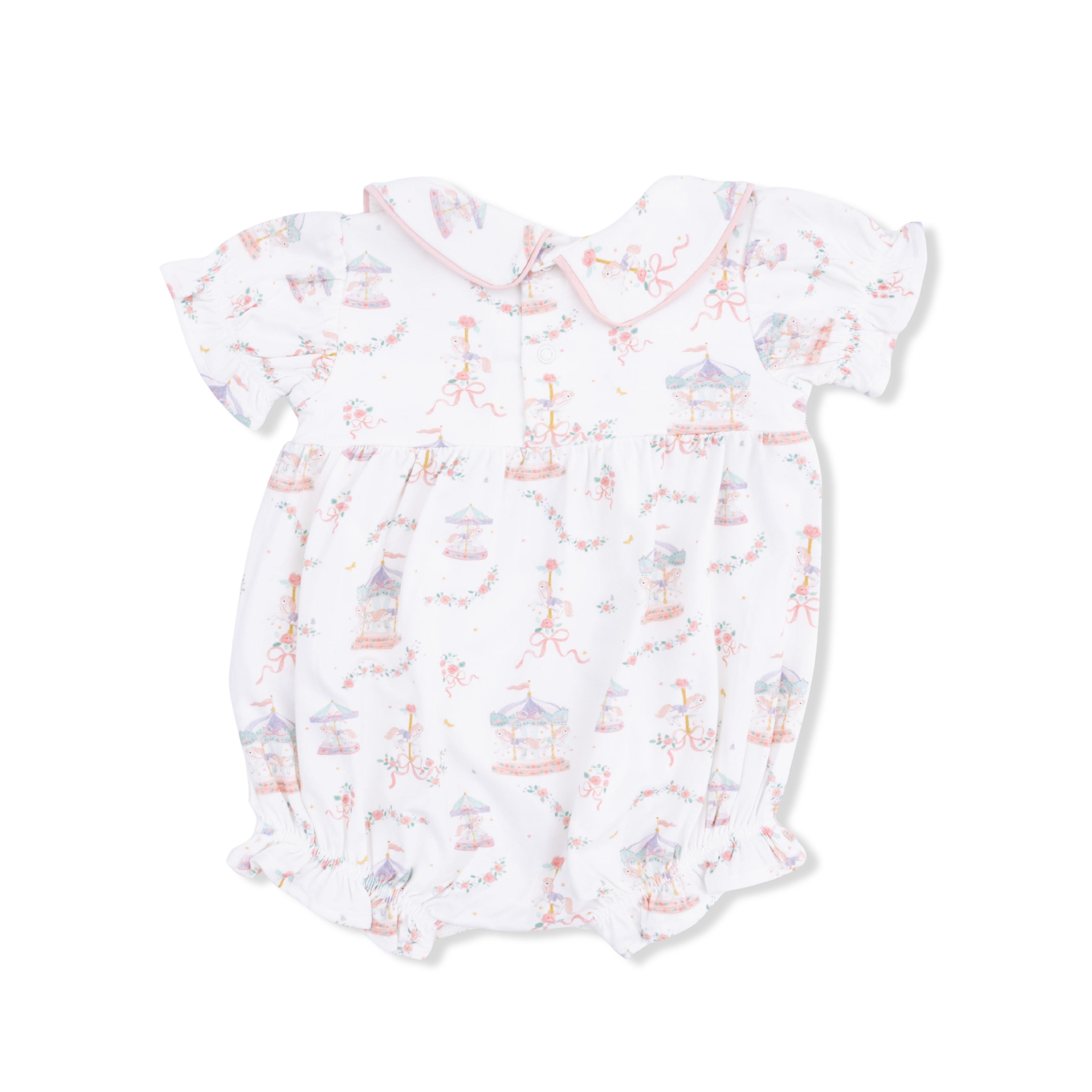 Carousel with Bows Babydoll Bubble Romper