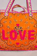 LOVE Bandana Quilted Tote Bag