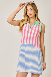 Mixed Stripe ColorBlock Dress