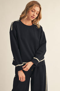 Scallop Detail Sweatshirt
