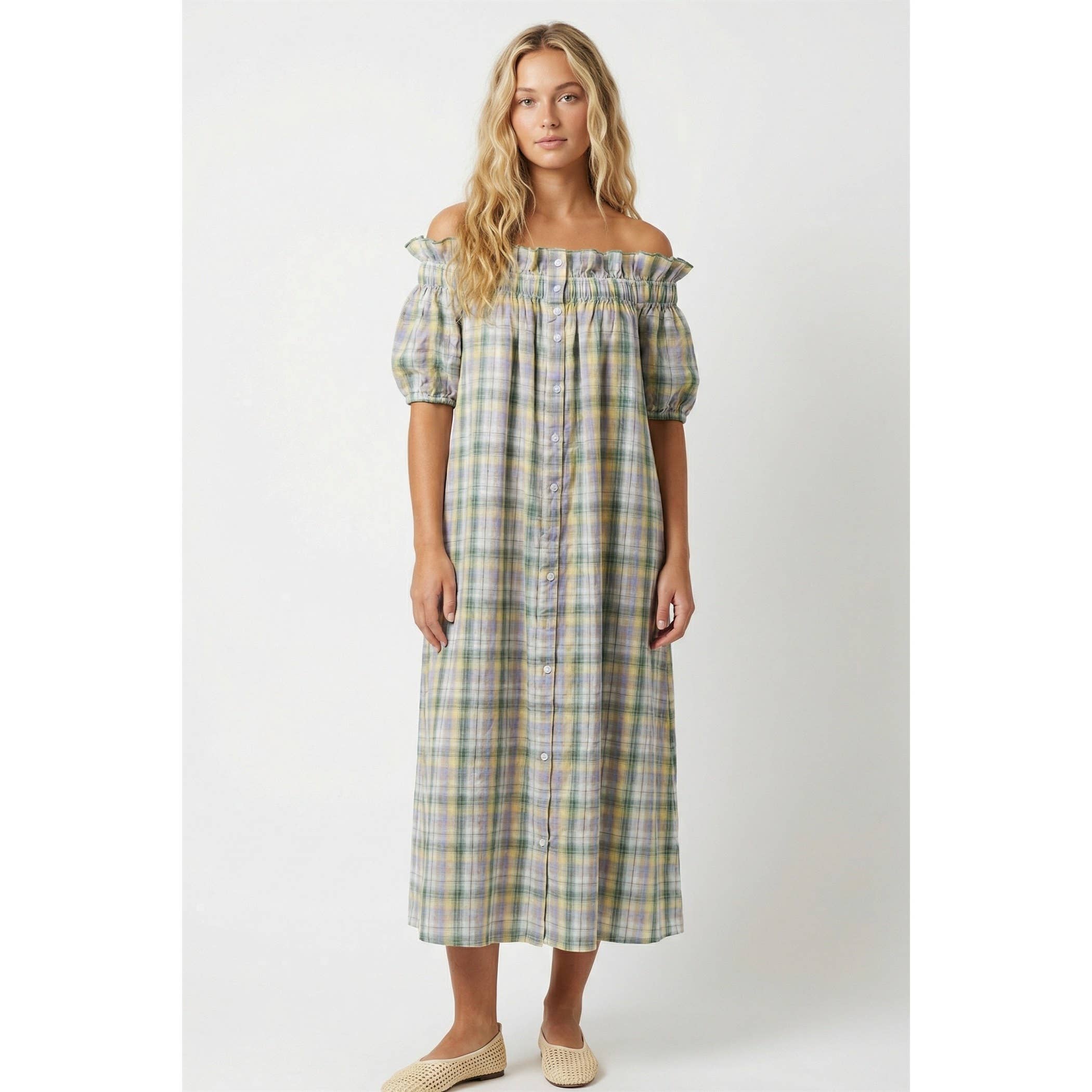 OTS Plaid Maxi Dress