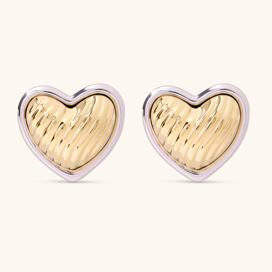 Scottie Two-Toned Heart Stud