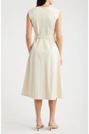 Cream Denim Midi Dress
