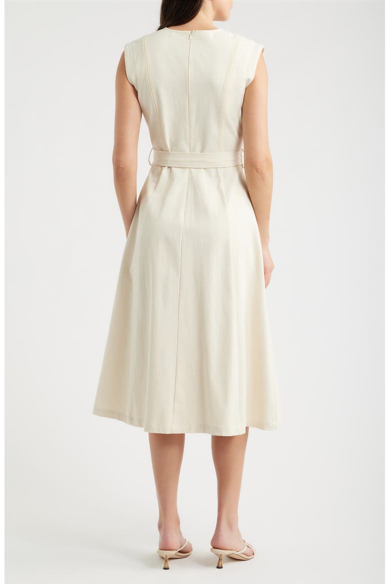 Cream Denim Midi Dress