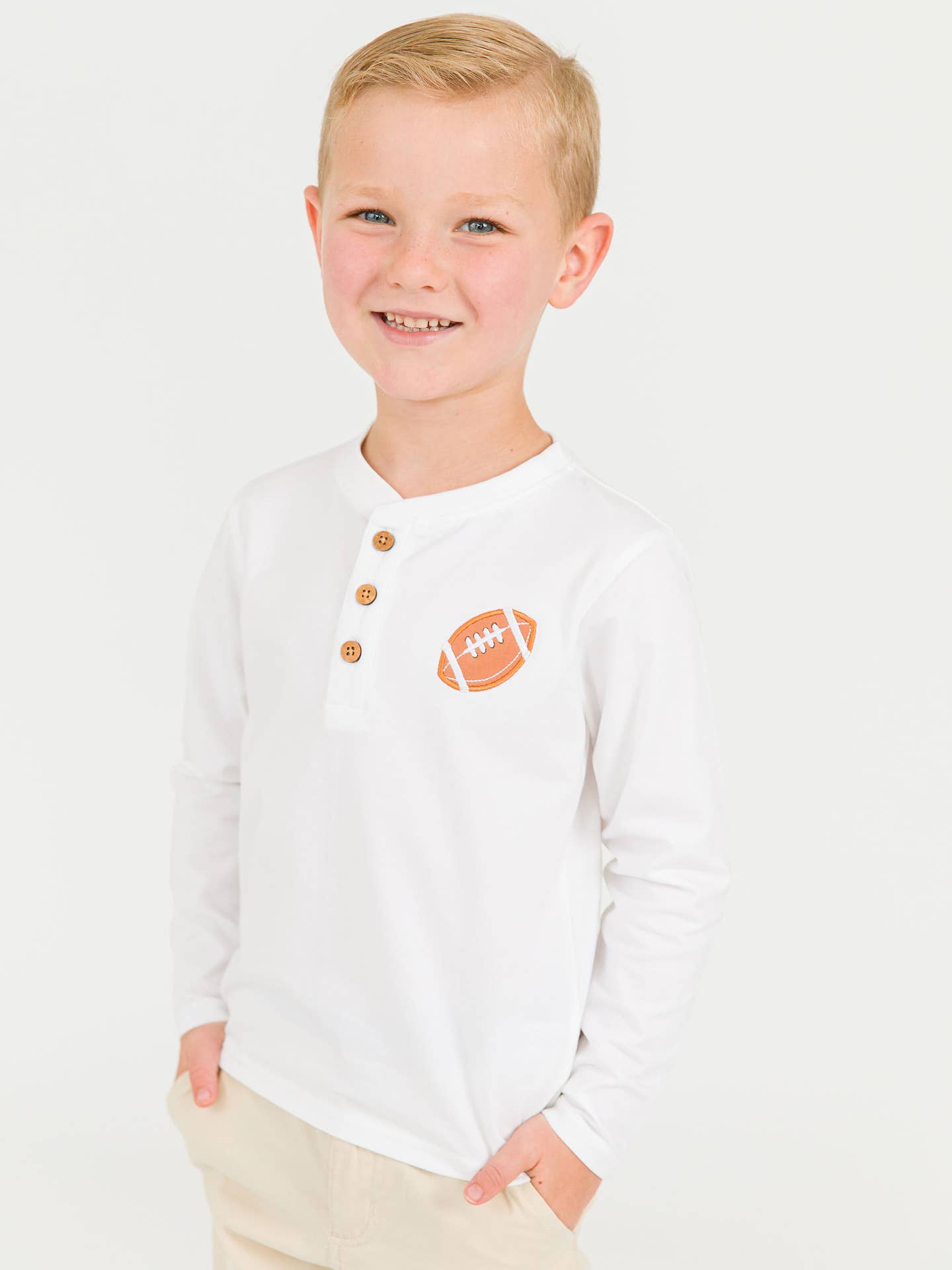 Football Embroidered Henley