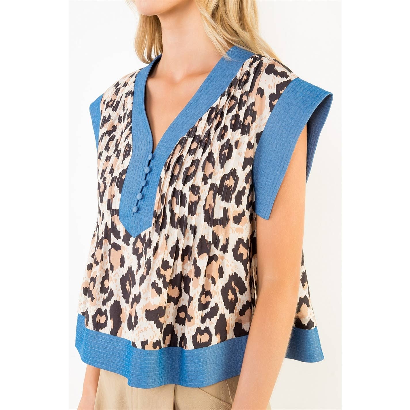 Cheetah & Denim Top