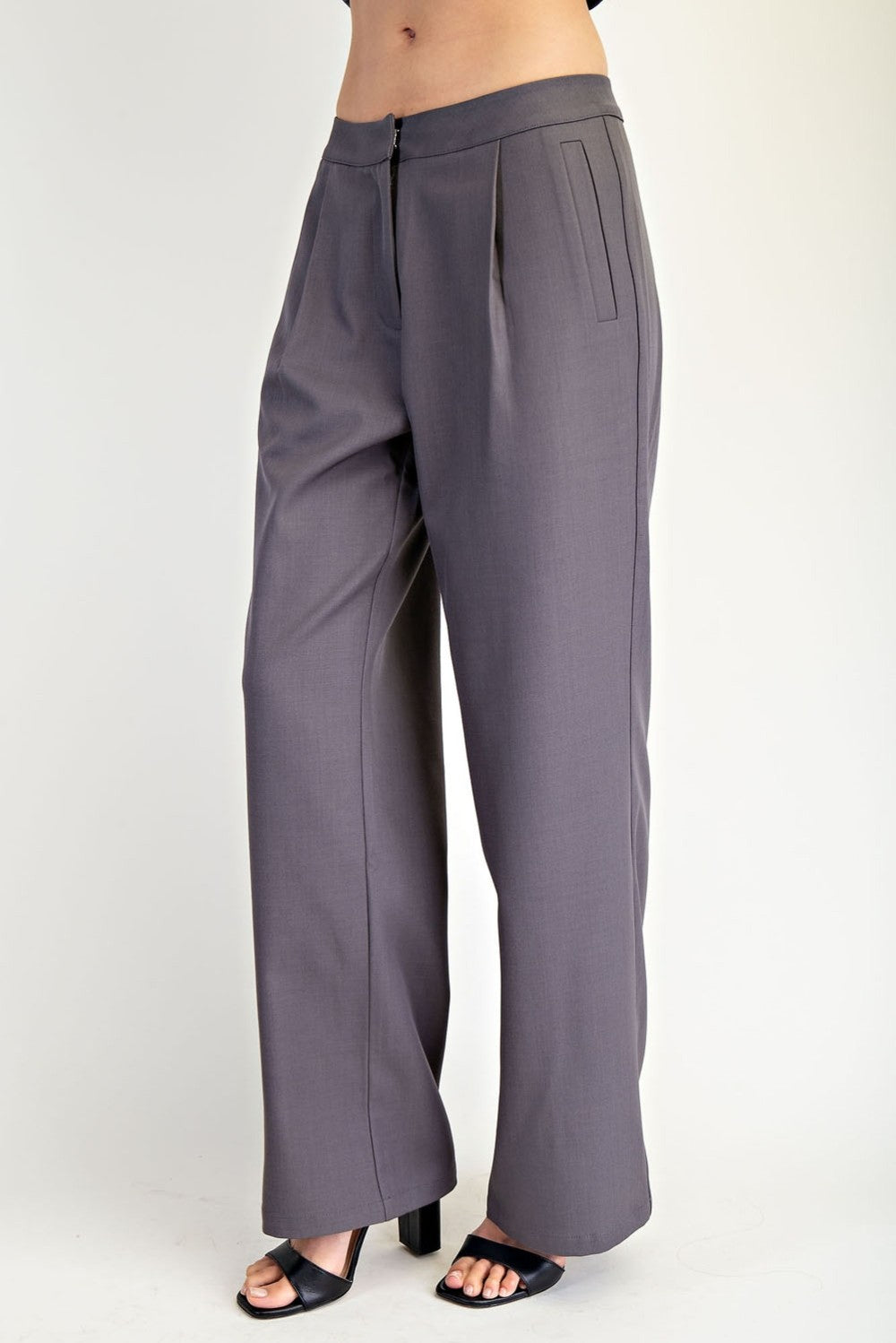 Grey Pleated Trousers